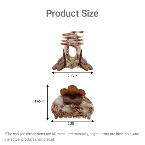 2 Pack Handmade Flower Acetate Claw Clips Large Stylish Hair Accessories